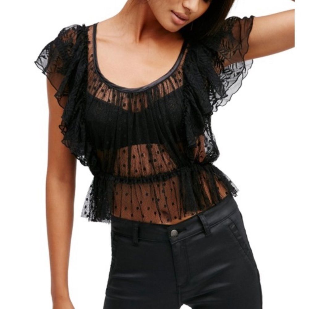 NWT Free People Sweet Surprise Lace Blouse - Picture 5 of 10
